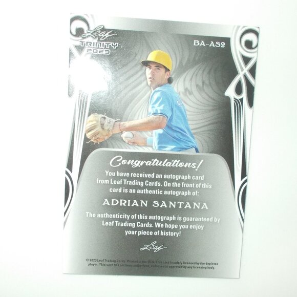Adrian Santana 2023 Leaf Trinity XRC BRONZE Auto 54/99 Tampa Bay Rays - Picture 4 of 6